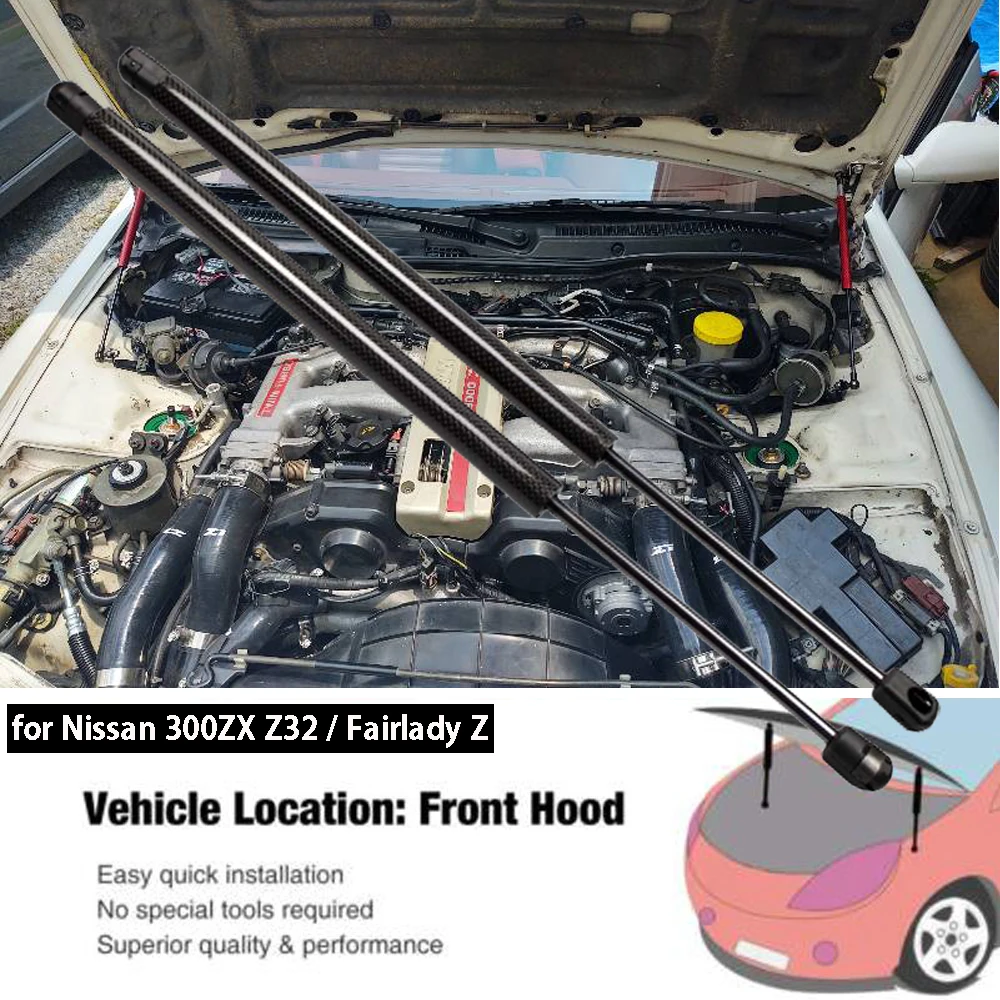 Front Hood Lift Support Struts for Nissan 300ZX Z32 Fairlady Z 1989–2000