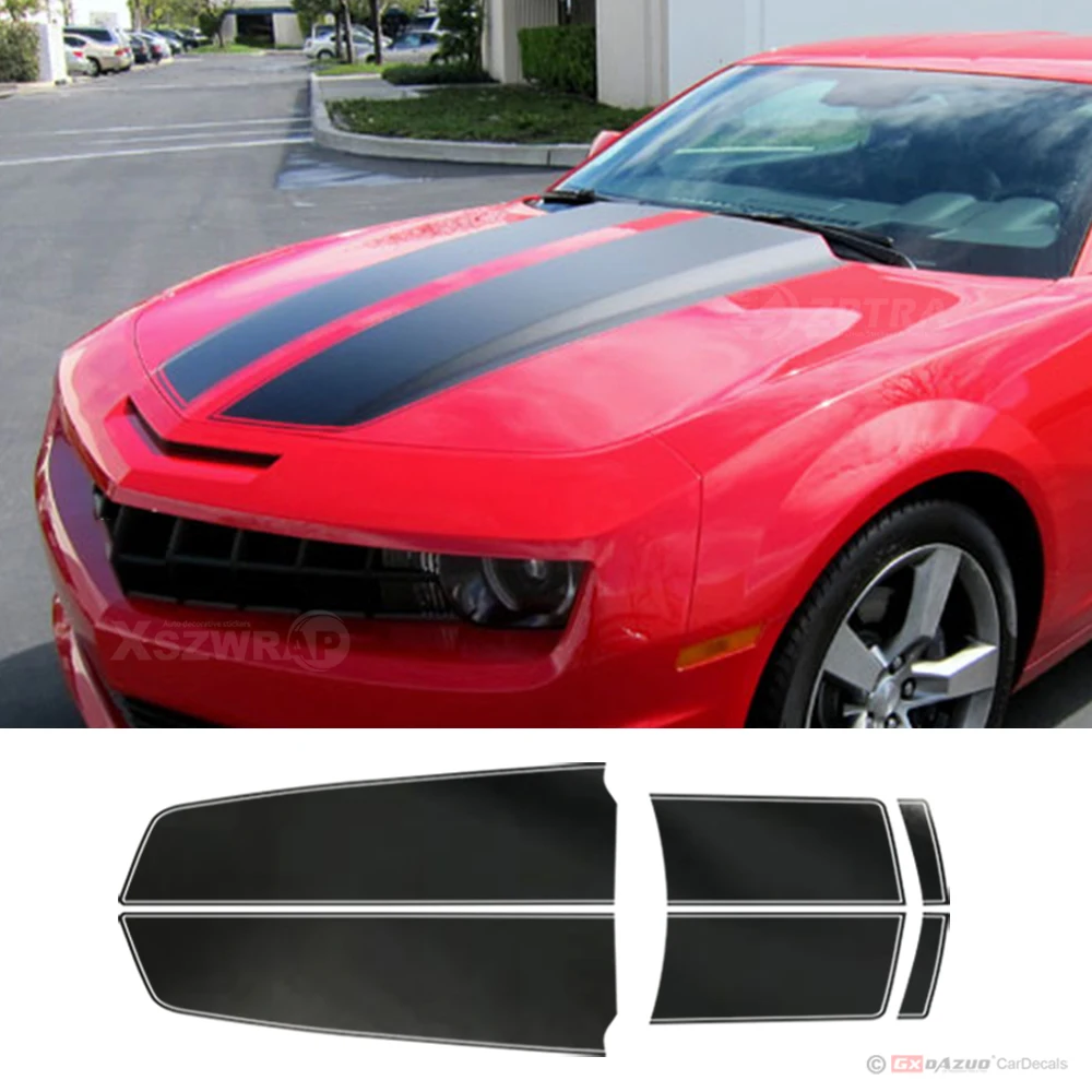 Racing Stripes Vinyl Decal Kit for Chevy Camaro 2010–2013 – Hood, Trunk, Roof & Spoiler