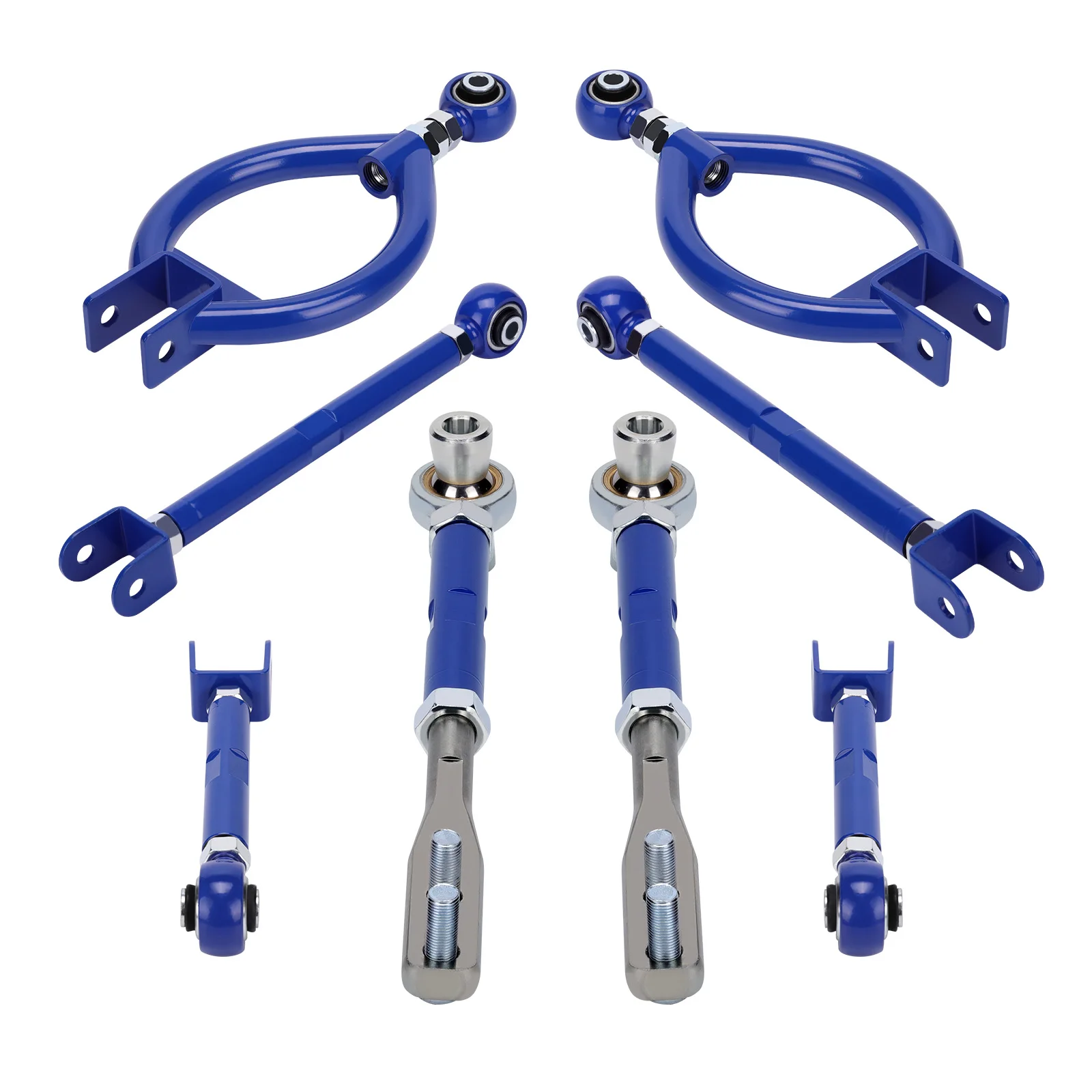 Adjustable Front Tension Rods and Rear Camber Toe Traction Arm Kit for Nissan 240SX S13 1989-1994 and 300ZX Z32 1990-1996