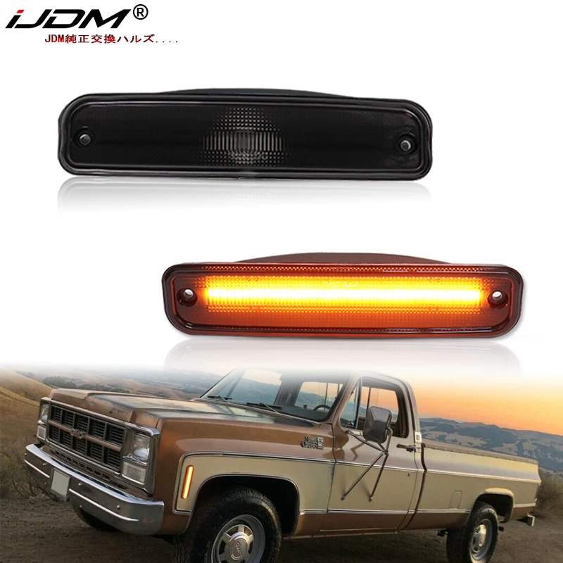Smoked Lens Amber LED Side Marker Lights for 1973-1980 Chevrolet & GMC Models