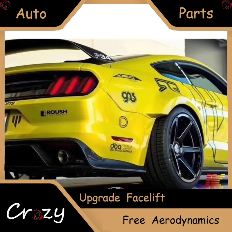 Ford Mustang 2015-2017 RTR Wide Body Kit with Wheel Eyebrow and Surrounding Leaf Plates