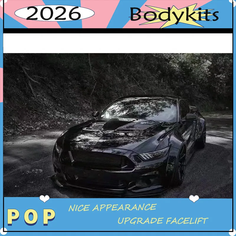 Ford Mustang 2015-2017 Wild2026 Wide Body Kit – Front Leaf Plate & Rear Wheel Eyebrow